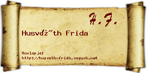 Husvéth Frida névjegykártya
